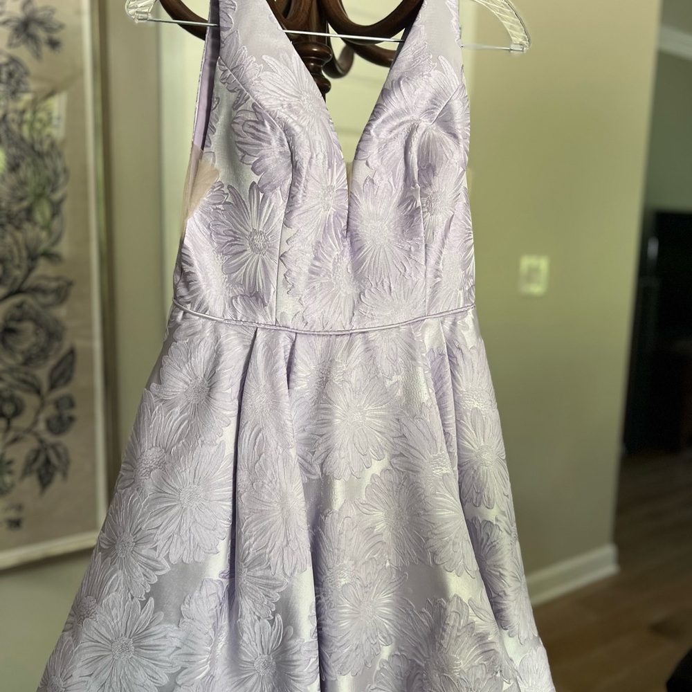 Sherri Hill Gorgeous Lavender Floral Textured Dress, Size 8